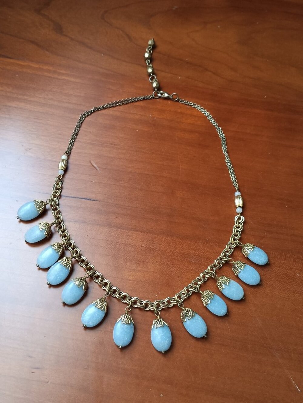 Rachel Reinhardt Blue Chalcedony Drop Necklace